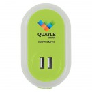 UL Listed Nightlight A/C Adapter With Dual USB Ports