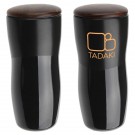Adriano 12 oz Double Wall Ceramic Tumbler with Wood Lid
