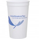 Smooth 22 Ounce White Stadium Cup