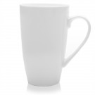 13 oz White Porcelain Tall Latte Mugs with Handles