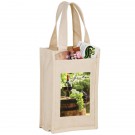 Heavyweight Cotton 2 Bottle Wine Tote - 14 oz - Full Color