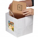 White KRAFT TWISTED PAPER HANDLE TAKE OUT BAG