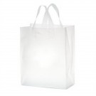 Clear Frosted Soft Loop Shopper Bag w/ Insert - Flexo Ink