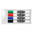 Bullet Tip Dry Erase Markers - USA Made - 4 Pack