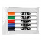Chisel Tip Dry Erase Markers - USA Made - 5 Pack