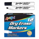 12 Pack Dry Erase Markers - Black - Chisel Tip