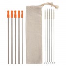 5-Pack Stainless Straw Kit with Cotton Pouch