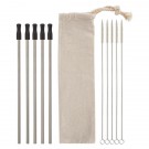 5-Pack Stainless Straw Kit with Cotton Pouch