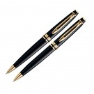 Waterman Expert Black Lacquered Ball Pen / Pencil Set