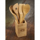 FSC Bamboo 4-piece Kitchen Tool Set and Canister
