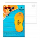 Post Card with Full Color Orange Flip Flop Luggage Tag