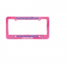 Silkscreen Pink Plastic License Plate Frame