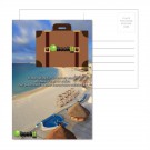 Post Card with Full Color Suitcase Luggage Tag